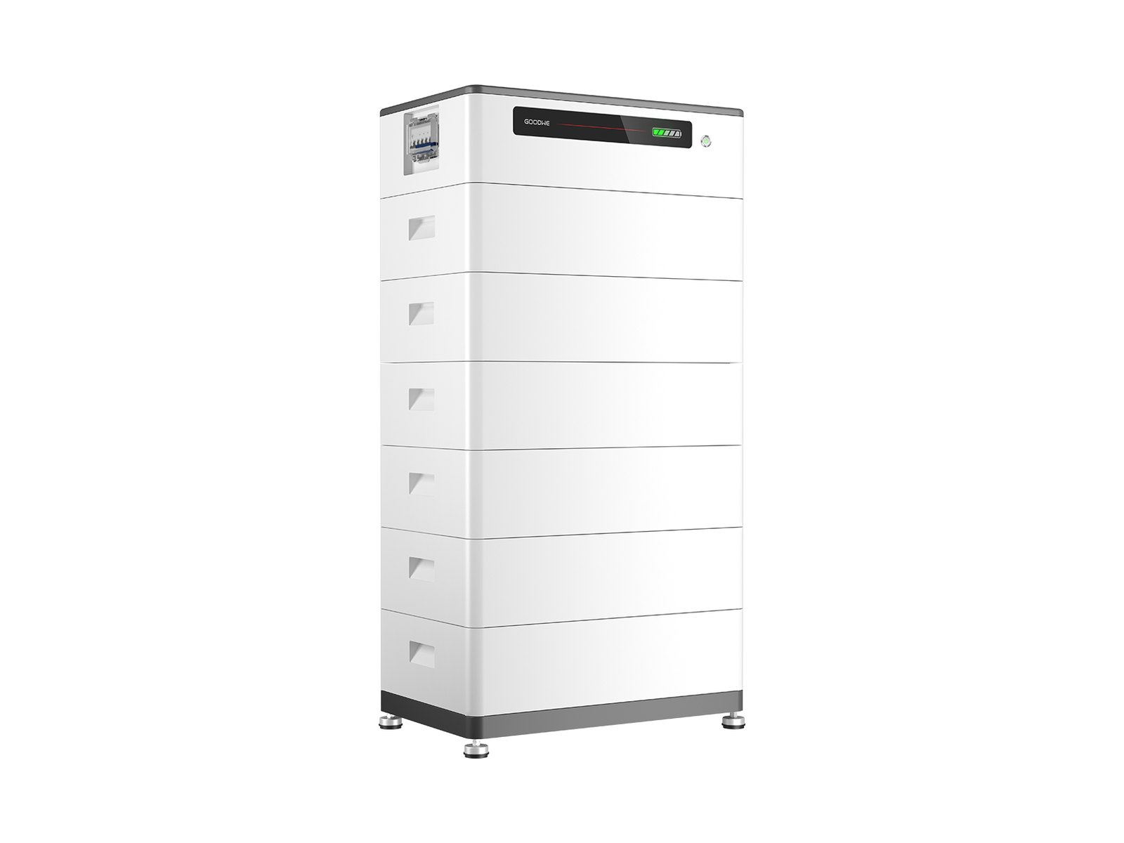 GoodWe Lynx F G2 high-voltage battery stack with control module on top