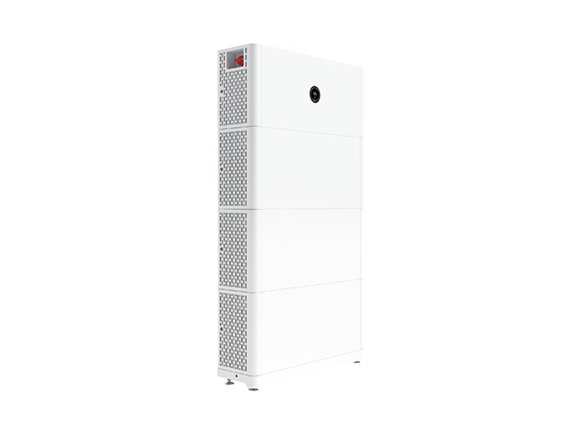 Growatt APX HV battery stack with power module and three 5 kWh battery modules, shown at an angle on white